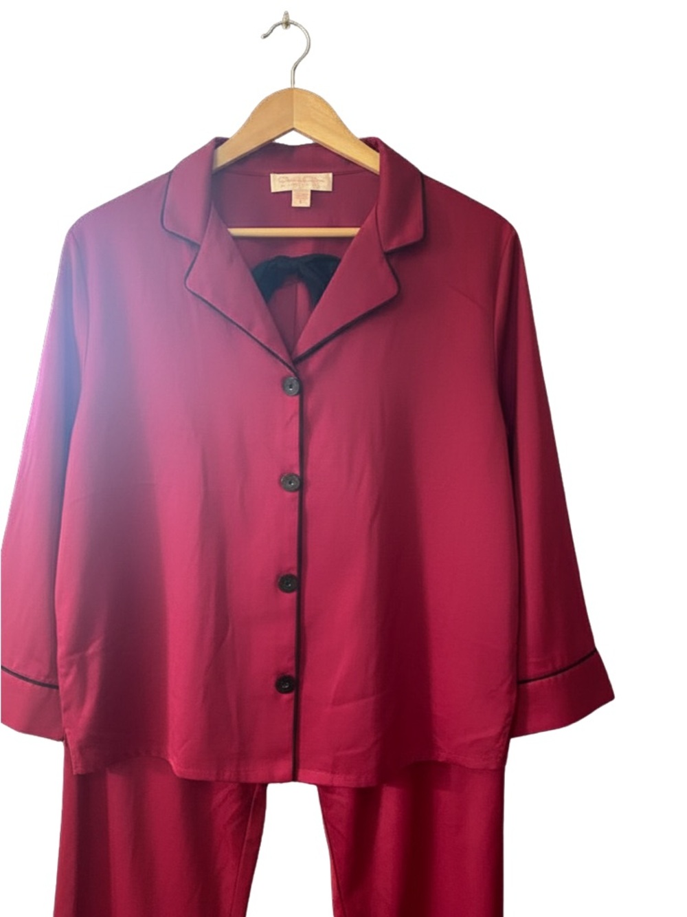 Oscar de la Renta Cranberry pajama set size large